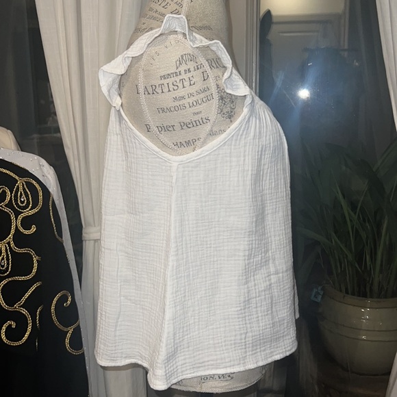 P cill with love white flutter sleeve sleeveless tank dainty shirt small women’s - Picture 3 of 7